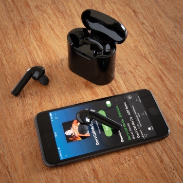 Logo trade promotional giveaways image of: Liberty wireless earbuds in charging case