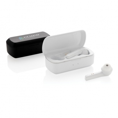 Logo trade advertising products image of: Free Flow TWS earbuds in charging case