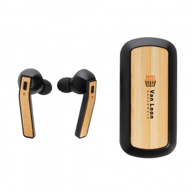 Logotrade business gift image of: Bamboo Free Flow TWS earbuds in case