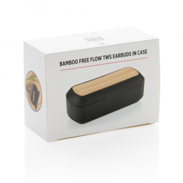 Logotrade promotional merchandise photo of: Bamboo Free Flow TWS earbuds in case