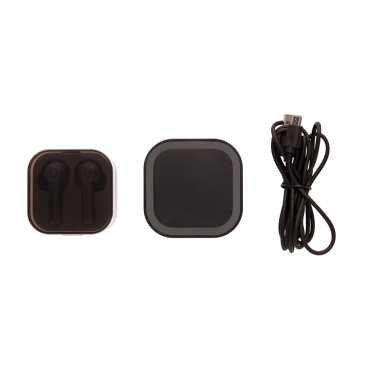 Logotrade promotional item image of: TWS earbuds in wireless charging case