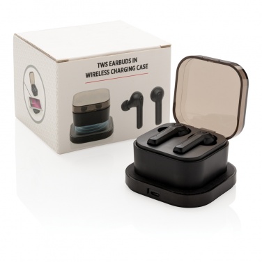 Logotrade promotional product image of: TWS earbuds in wireless charging case