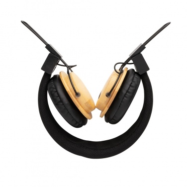 Logo trade business gifts image of: Bamboo wireless headphone