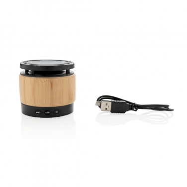 Logotrade promotional merchandise picture of: Bamboo wireless charger speaker