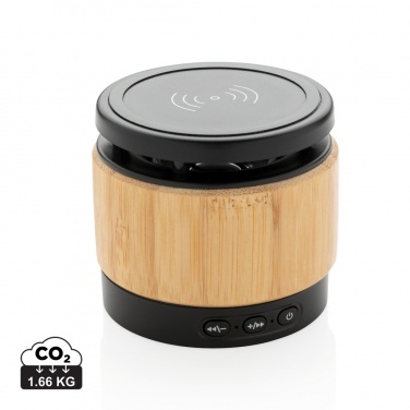 Logotrade promotional merchandise photo of: Bamboo wireless charger speaker