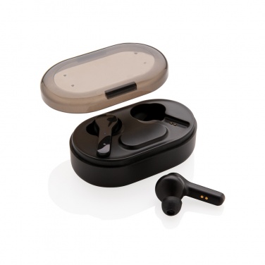 Logo trade promotional merchandise image of: Light up logo TWS earbuds in charging case