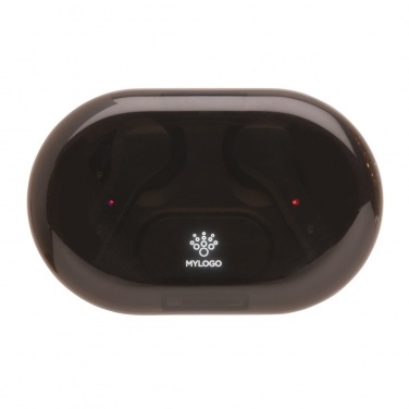 Logotrade promotional item image of: Light up logo TWS earbuds in charging case