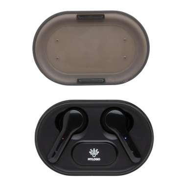 Logotrade business gift image of: Light up logo TWS earbuds in charging case