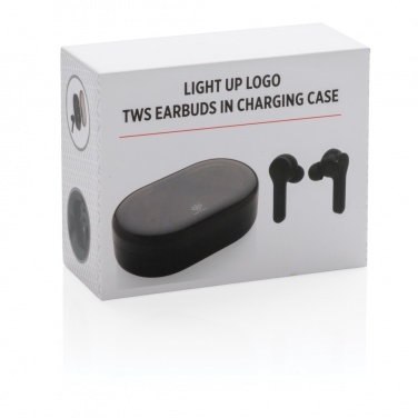 Logo trade promotional item photo of: Light up logo TWS earbuds in charging case