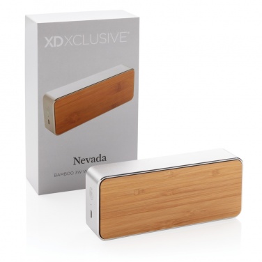 Logotrade promotional item image of: Nevada Bamboo 3W wireless speaker