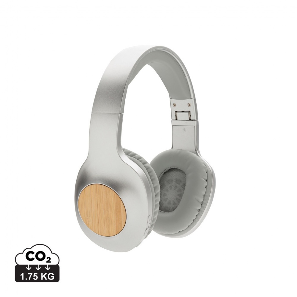 Logo trade advertising products image of: Dakota Bamboo wireless headphone