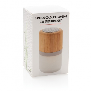 Logotrade promotional item picture of: Bamboo colour changing 3W speaker light