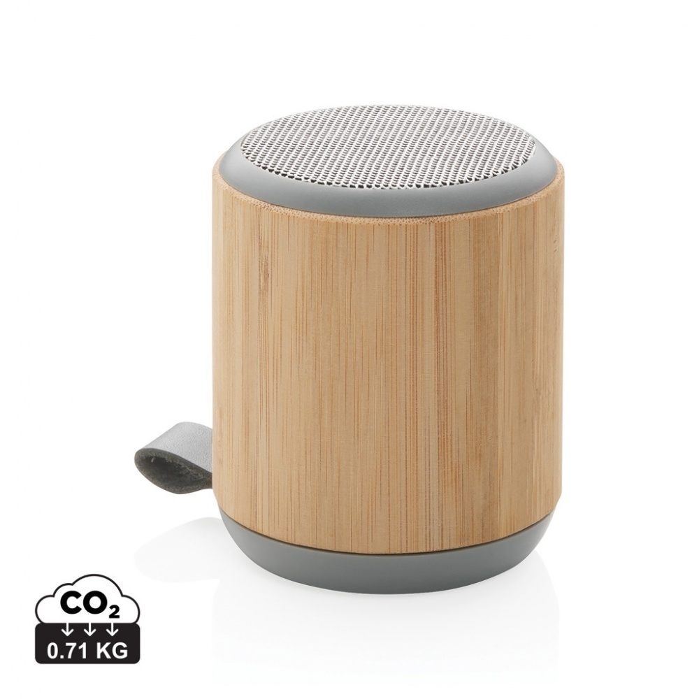 Logotrade promotional product image of: Bamboo and fabric 3W wireless speaker