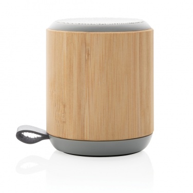 Logo trade business gifts image of: Bamboo and fabric 3W wireless speaker