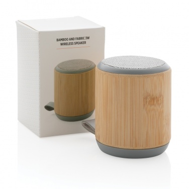 Logotrade promotional giveaway image of: Bamboo and fabric 3W wireless speaker