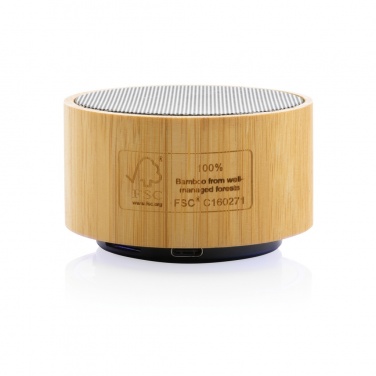 Logo trade promotional gift photo of: RCS recycled plastic and bamboo 3W wireless speaker