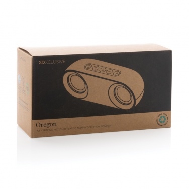 Logo trade promotional products picture of: Oregon RCS recycled plastic and cork 10W speaker