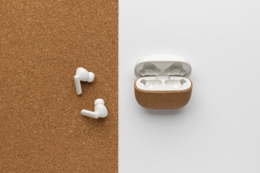 Logo trade promotional items picture of: Oregon RCS recycled plastic and cork TWS earbuds