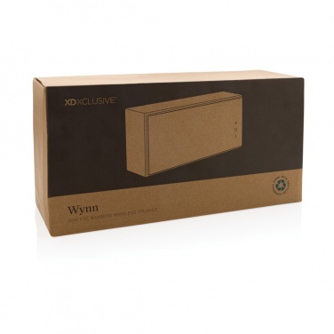 Logo trade promotional giveaways picture of: Wynn 20W bamboo wireless speaker