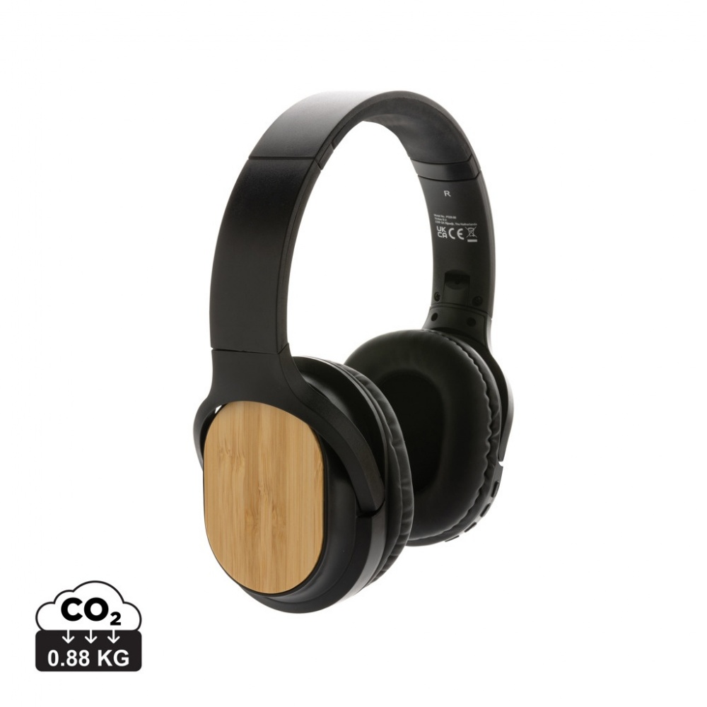 Logotrade corporate gift picture of: RCS and bamboo Elite Foldable wireless headphone