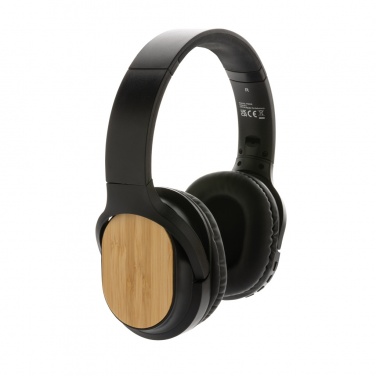 Logotrade promotional gift picture of: RCS and bamboo Elite Foldable wireless headphone