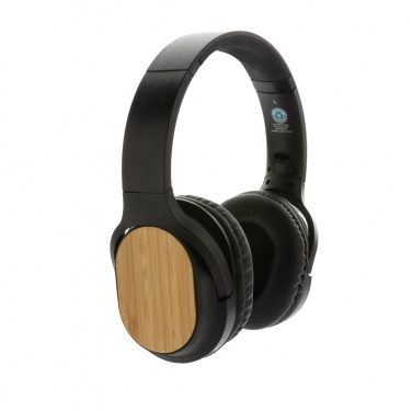 Logo trade corporate gifts picture of: RCS and bamboo Elite Foldable wireless headphone