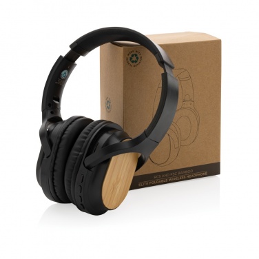 Logo trade promotional items image of: RCS and bamboo Elite Foldable wireless headphone