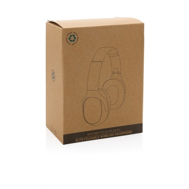 Logo trade business gifts image of: RCS recycled plastic Elite Foldable wireless headphone