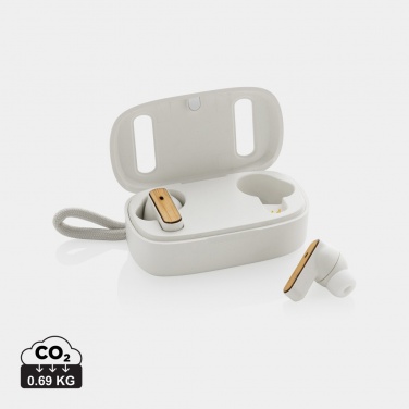 Logo trade promotional gifts picture of: RCS recycled plastic & bamboo TWS earbuds