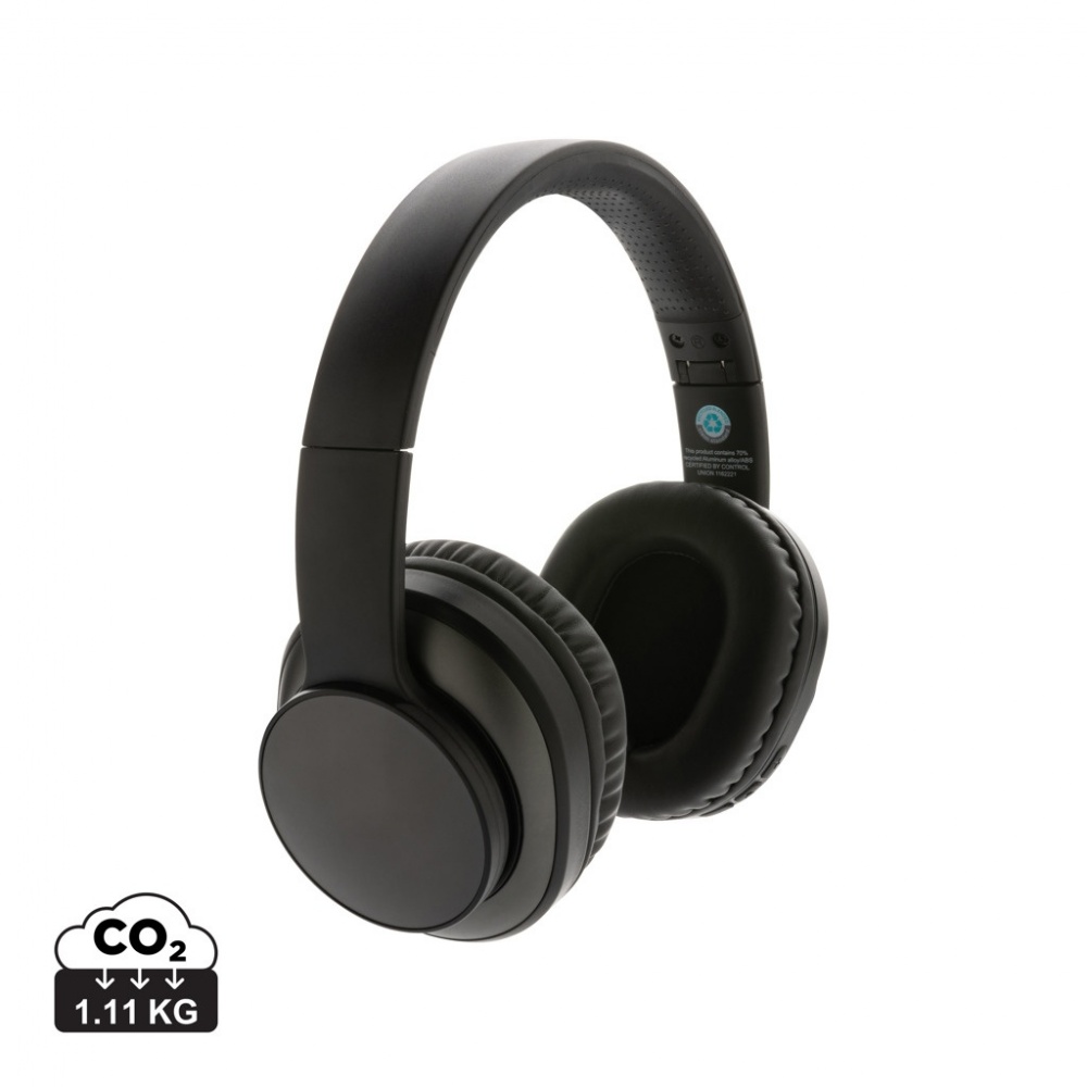 Logo trade corporate gifts image of: Terra RCS recycled aluminium wireless headphone