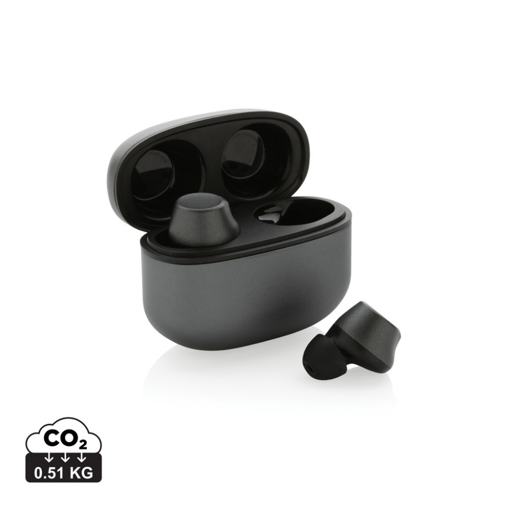 Logo trade corporate gifts image of: Terra RCS recycled aluminium wireless earbuds