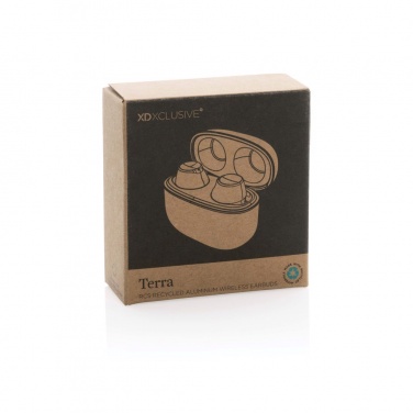 Logo trade promotional product photo of: Terra RCS recycled aluminium wireless earbuds