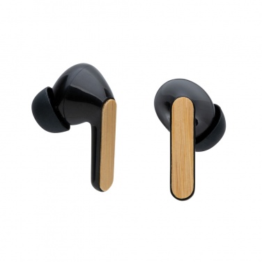 Logotrade business gift image of: Bamboo TWS earbuds with RCS recycled plastic