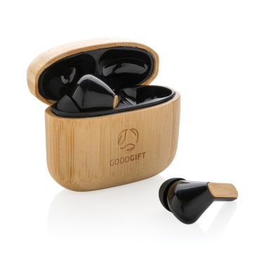 Logotrade advertising product picture of: Bamboo TWS earbuds with RCS recycled plastic