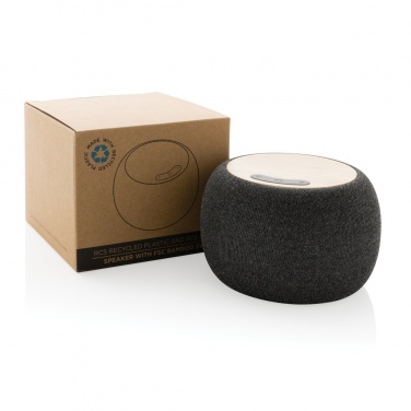 Logotrade promotional products photo of: RCS Rplastic/PET and bamboo 5W speaker