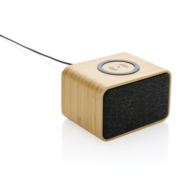 Logo trade promotional giveaway photo of: RCS Rplastic 3W speaker with bamboo 5W wireless