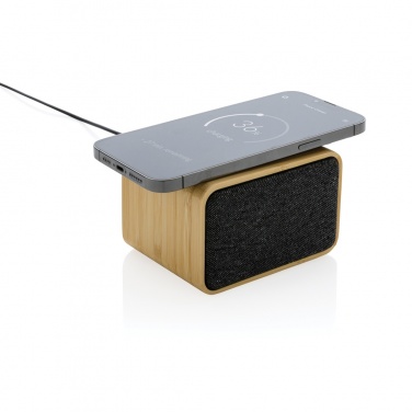 Logotrade promotional gift picture of: RCS Rplastic 3W speaker with bamboo 5W wireless