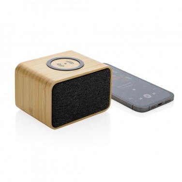 Logotrade promotional gift image of: RCS Rplastic 3W speaker with bamboo 5W wireless