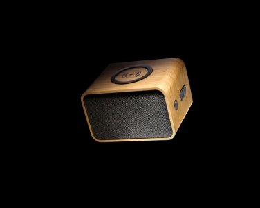 Logo trade promotional merchandise picture of: RCS Rplastic 3W speaker with bamboo 5W wireless