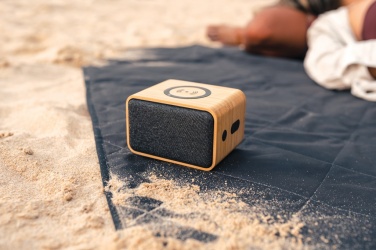 Logotrade promotional giveaway image of: RCS Rplastic 3W speaker with bamboo 5W wireless