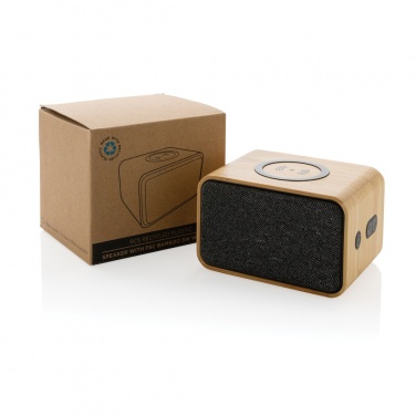 Logo trade promotional gift photo of: RCS Rplastic 3W speaker with bamboo 5W wireless