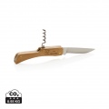 Wooden knife with bottle opener, brown