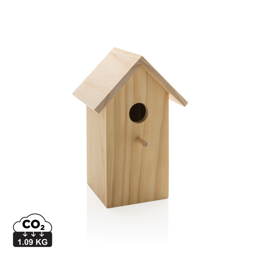 Logo trade business gifts image of: Wooden birdhouse