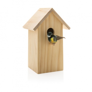 Logo trade promotional giveaways image of: Wooden birdhouse