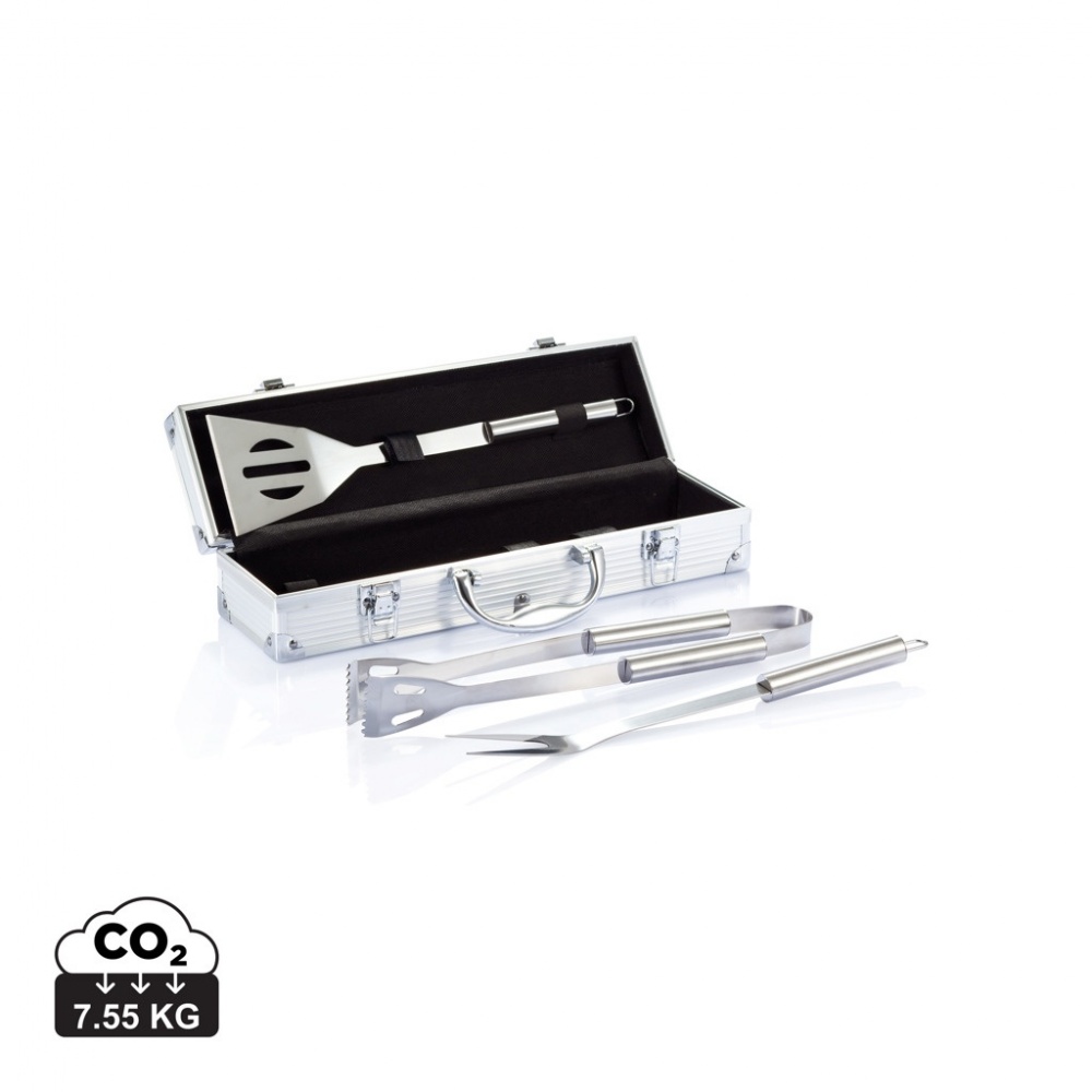 Logotrade promotional merchandise photo of: 3 pcs barbecue set in aluminium box