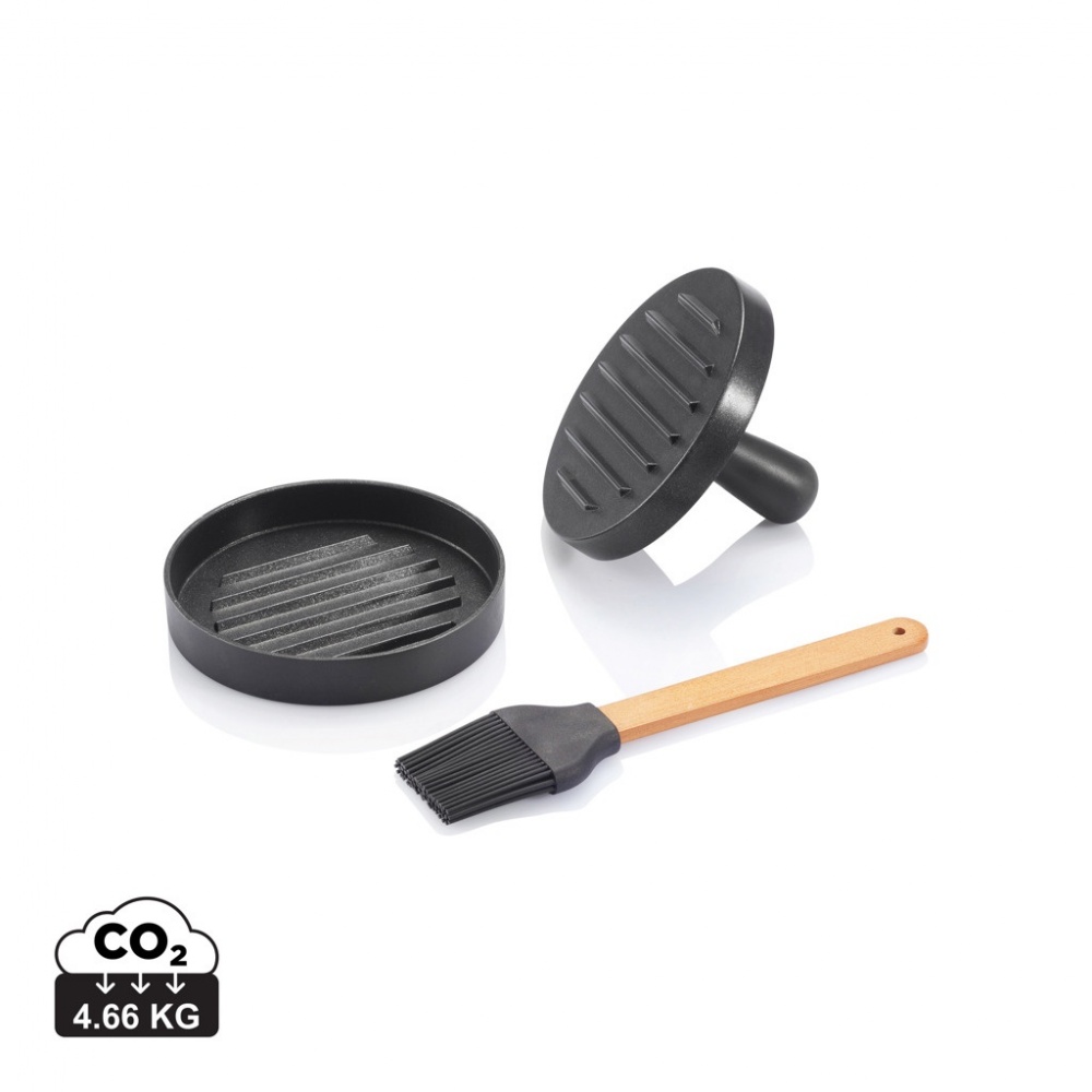 Logotrade promotional gifts photo of: BBQ set with hamburger press and brush