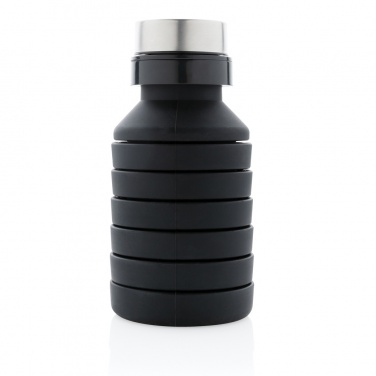 Logo trade promotional item photo of: Leakproof collapsible silicone bottle with lid