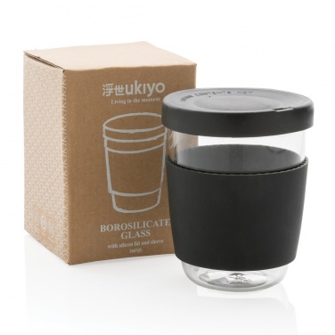 Logotrade promotional merchandise image of: Ukiyo borosilicate glass with silicone lid and sleeve