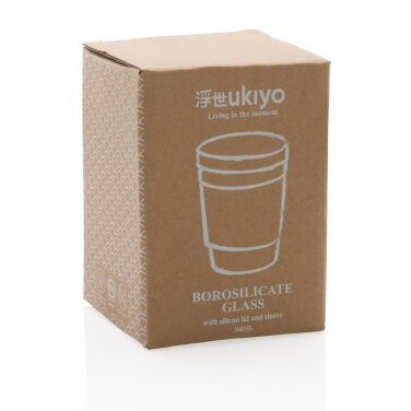 Logo trade promotional gift photo of: Ukiyo borosilicate glass with silicone lid and sleeve