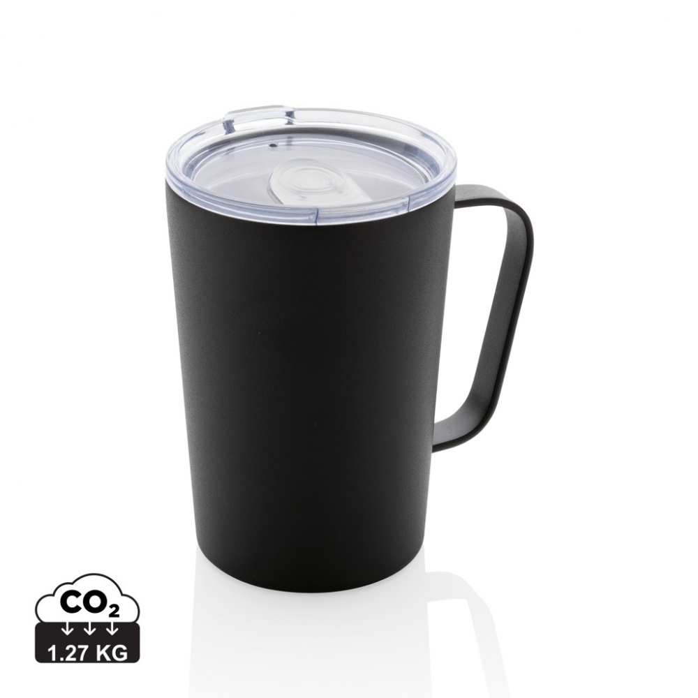 Logotrade promotional item image of: RCS Recycled stainless steel modern vacuum mug with lid